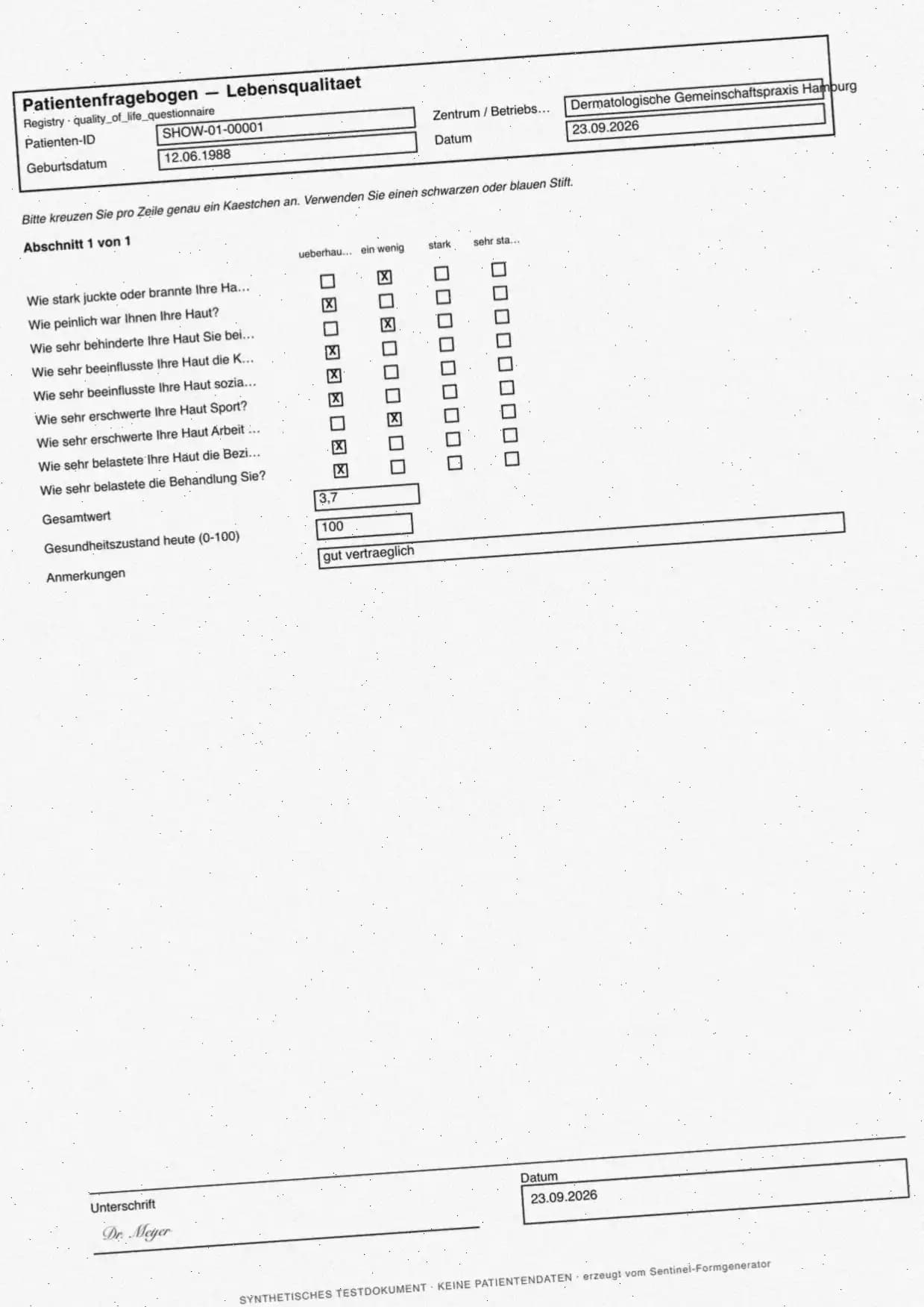 A scanned form page that sits at a slant.